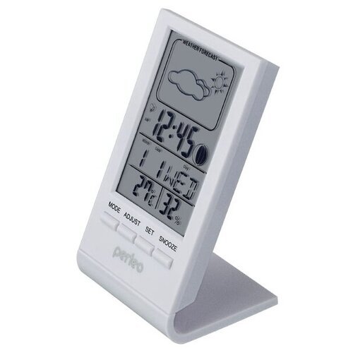 Часы, барометры Perfeo Часы-метеостанция Perfeo 'Angle', белый, (PF-S2092) время, температура, влажность, дата