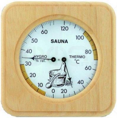 Аналоговый термогигрометр для сауны с деревянной рамой TFA 40.1007