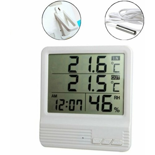 Термометр NGY/ термометр гигрометр цифровой / выносной датчик/ CX-301A цвет белый