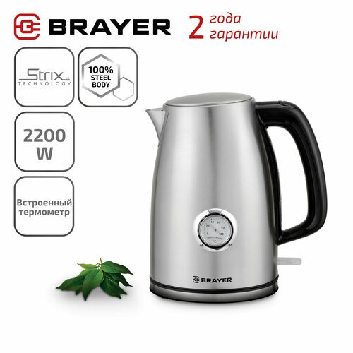 Чайник BRAYER BR1022, серебристый