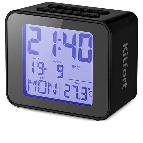 Часы с термометром КТ-3303-1 черный