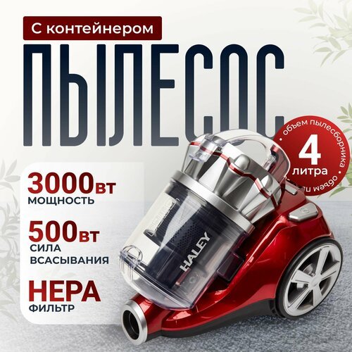 Пылесос для дома с контейнером мощный 4л, 3000 Вт B&P бытовой, проводной