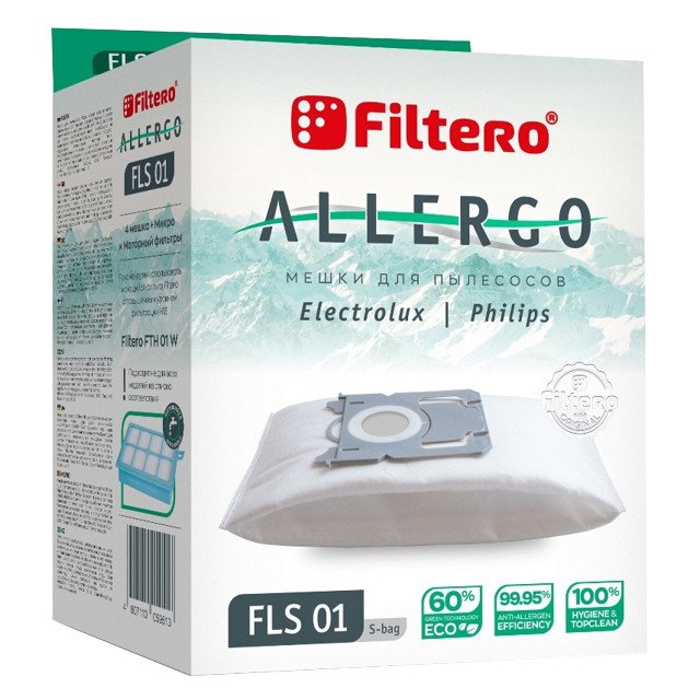 пылесборники FILTERO FLS 01 (4) Allergo для Electrolux, Philips