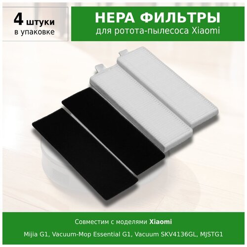 HEPA фильтры 2 шт. для робота-пылесоса Xiaomi Mijia G1, Vacuum-Mop Essential G1, Vacuum SKV4136GL, MJSTG1