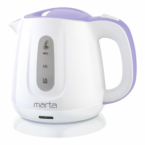 MARTA MT-4636 белый/лиловый чайник