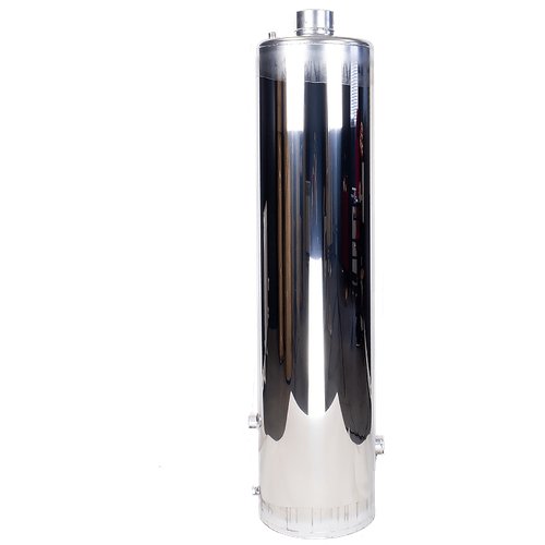 Бак на 90л. нержавейка для водогрейной колонки Титан/Ермак квлн 2.0 INOX (труба дымовая из нержавейки), штуцер под смеситель слева