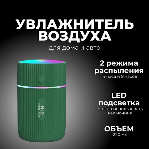 Ультразвуковой увлажнитель воздуха / маленький увлажнитель с подсветкой Run Energy для дома и автомобиля