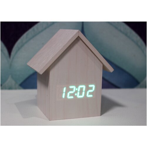 Часы электронные 'Домик' с термометром и календарем/Светодиодные часы/настольные электронные часы/будильник с подсветкой/на тумбочку