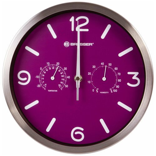 Bresser Часы настенные Bresser MyTime ND DCF Thermo/Hygro, 25 см, фиолетовые