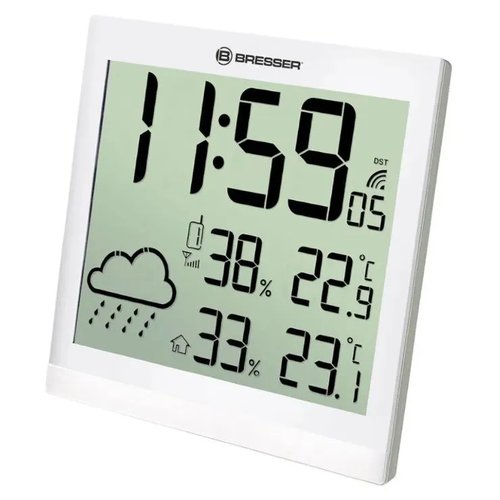 Bresser ClimaTemp JC LCD Метеостанция (настенные часы) , белая