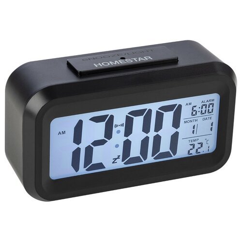 Часы-будильник настольные электронные HomeStar HS-0110, черные