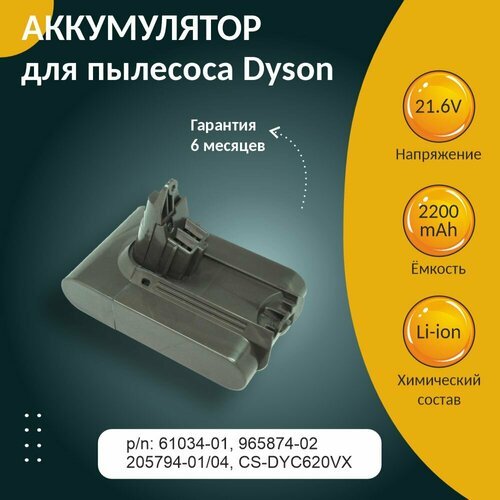 Аккумулятор для Dyson DC58, DC59, DC61 Animal DC62 2.2Ah 21.6V