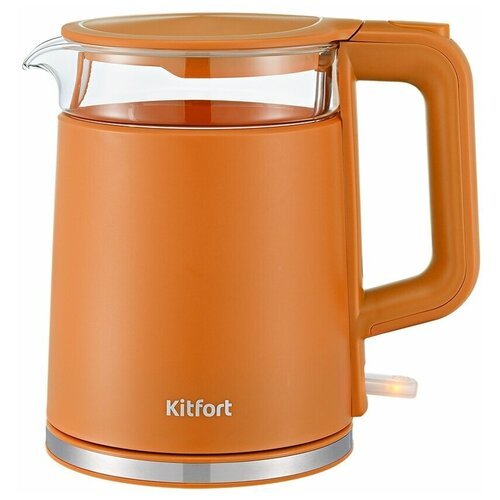 Чайник электрический Kitfort KT-6124-4, 1.2 л, 2200 Вт, оранжевый