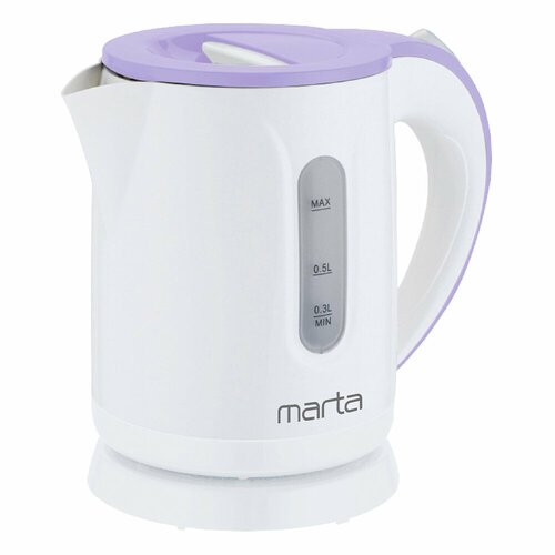 MARTA MT-4637 белый/лиловый чайник