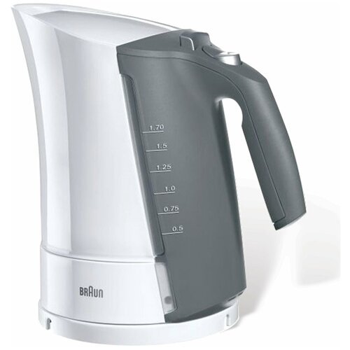 Чайник BRAUN WK-300, 1,7 л, 2200 Вт, закрытый нагревательный элемент, пластик, белый