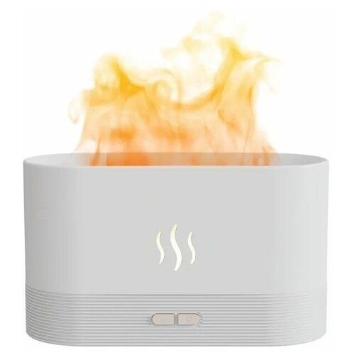 Ультразвуковой увлажнитель воздуха 'Живое пламя' / Аромадиффузор Flame белый