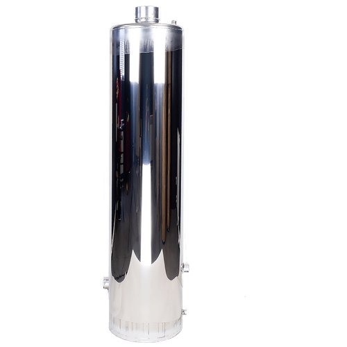 Бак на 90л. нержавейка для водогрейной колонки Титан/Ермак квлн 2.0 INOX (труба дымовая из нержавейки), штуцер под смеситель справа