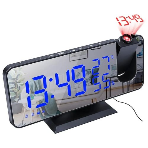 Часы - Будильник с проекцией времени на потолок и стену, термометром и уровнем влажности