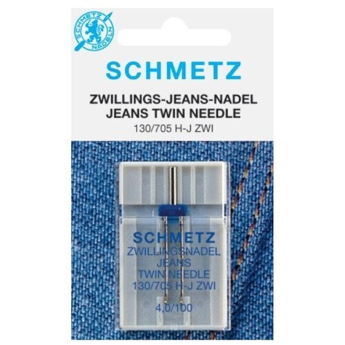 Игла/иглы Schmetz Jeans 130/705 H-J ZWI 4/100, синий/серебристый