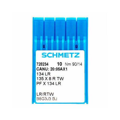 Иглы для промышленных швейных машин Schmetz, толстая колба 134/DPx5 LR №90, 10 шт, для кожи