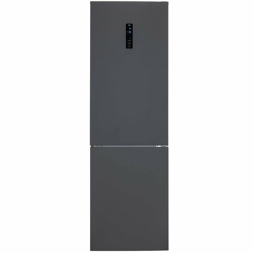 Холодильник двухкамерный VARD VRC195NI, тёмно-серый, общий объем 382 л, инверторный компрессор, сенсорный дисплей