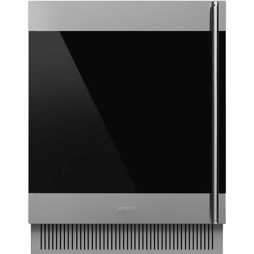 Винный холодильник Smeg CVI338LX3, серебристый/черное стекло