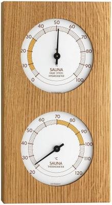 Аналоговый термогигрометр из дуба для сауны TFA 40.1052.01