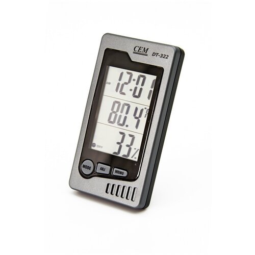 Цифровой термогигрометр, часы CEM DT-322