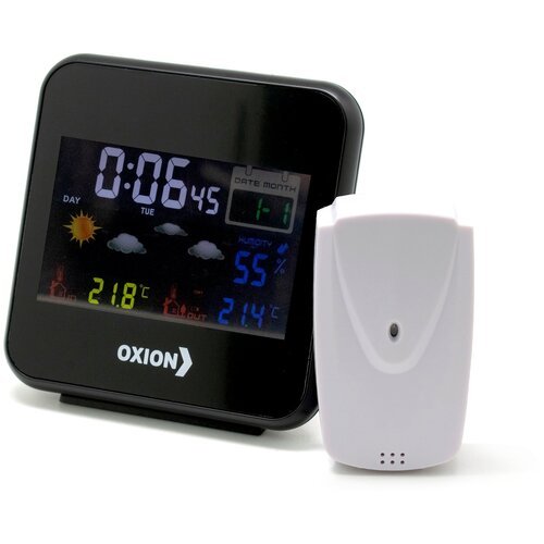 Часы-метеостанция Oxion OTM622 с беспроводным датчиком цвет черный