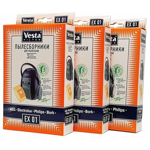 Vesta filter EX 01 XXl-Pack комплект пылесборников, 15 шт
