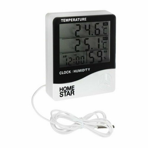 Термометр-гигрометр HS-0109, комнатный, измерение влажности, белый