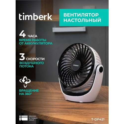 Вентилятор настольный портативный Timberk T-DF421