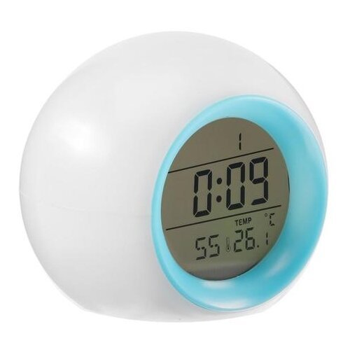 Часы с термометром Luazon LB-11, белый/голубой