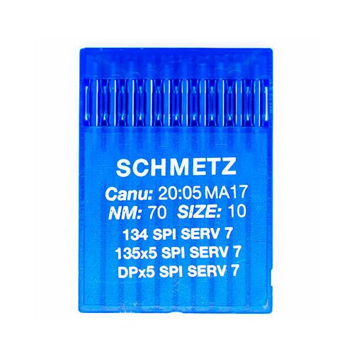 Иглы для промышленных швейных машин Schmetz, толстая колба 134/DPx5 SPI SERV7 №70, 10 шт.