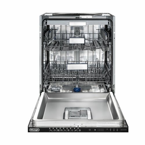 Встраиваемая посудомоечная машина DeLonghi DDWI 690 AMEDEO, 60 см, 13 комплектов, 3 корзины, AUTODOOR автооткрытие двери, турбосушка, сенсор мутности AquaSensor, луч на полу