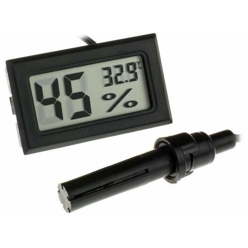 Термометр / гигрометр, измеритель температуры и влажности воздуха (черный)