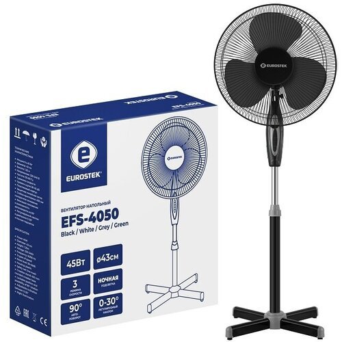 Вентилятор Eurostek EFS-4050 черный напольный 45Вт диаметр 43см 3 скорости