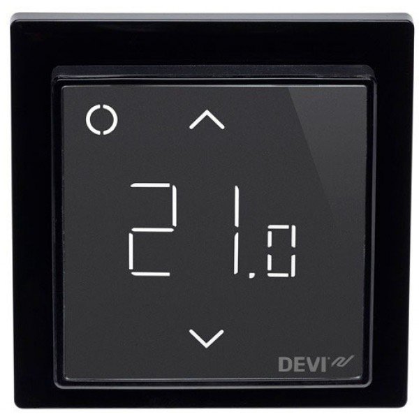 Терморегулятор для теплого пола ДЕВИ DEVIreg Smart интеллектуальный с Wi-Fi, черный 16 A