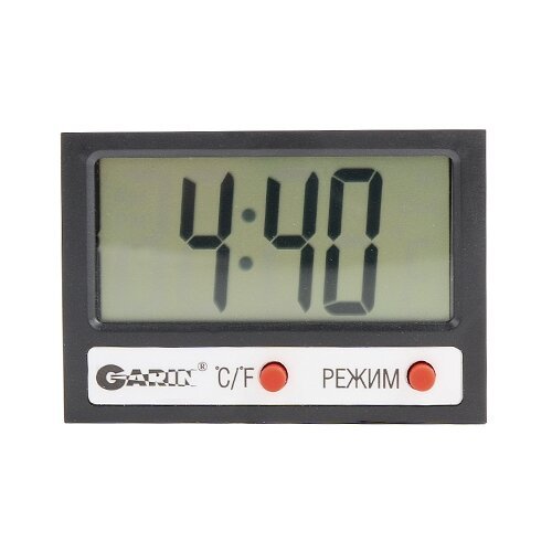 Комнатный термометр + часы (питание 1хAG13 ) размер 13х41х58мм - TC-1(Garin)(код 12670)