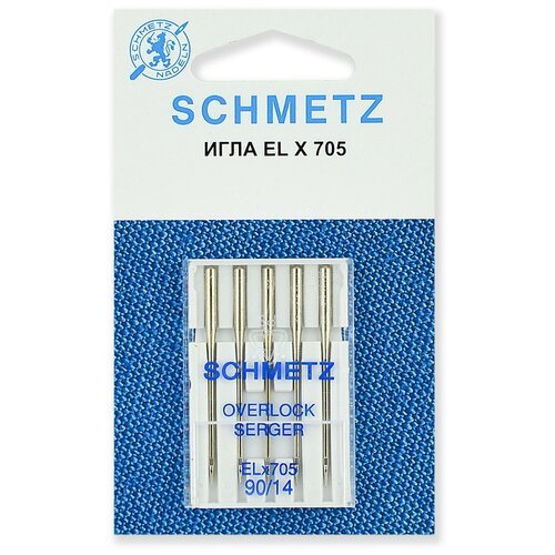 Игла/иглы Schmetz ELx705 90/14, серебристый, 5 шт.