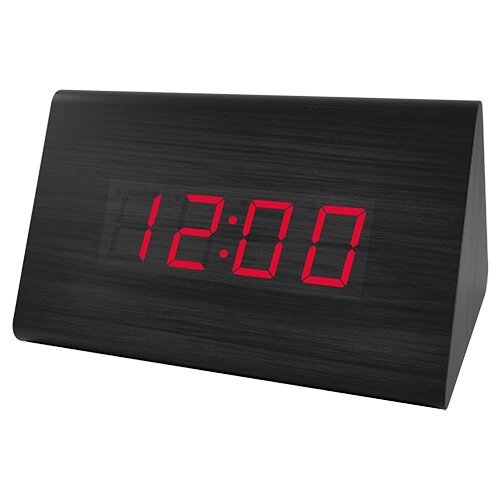 Часы с термометром Perfeo Trigonal (PF-S711T), черный / красный