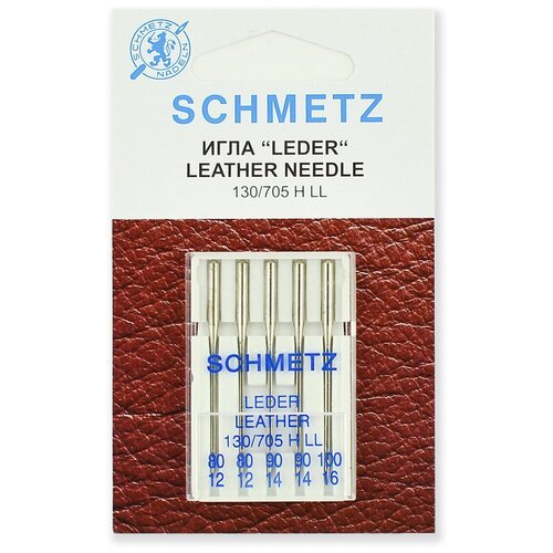 Игла/иглы Schmetz Leather 130/705 H LL, серебристый, 5 шт.