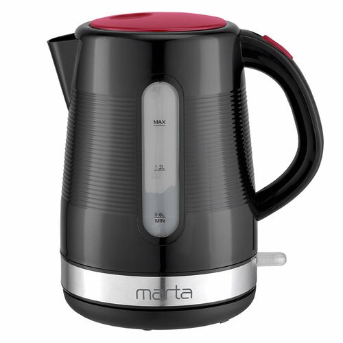 MARTA MT-4634 черный/красный чайник