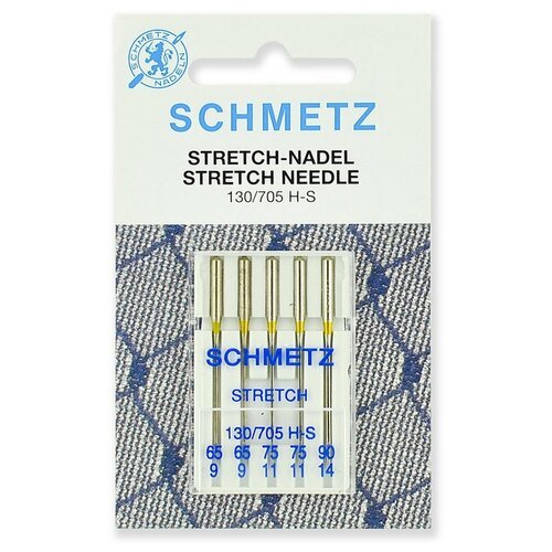 Игла/иглы Schmetz Stretch 130/705 H-S, серебристый, 5 шт.